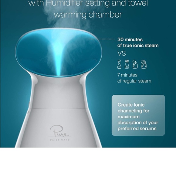 NWT PURE NANOSTEAMER 3-In-1 Ionic Facial Steamer w 5 pc Stainless Skin Kit - Picture 11 of 12